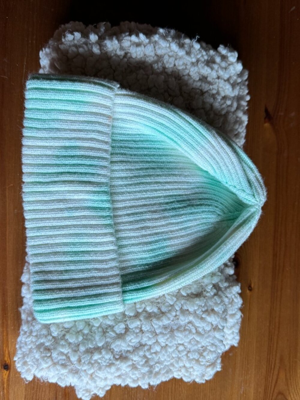 NWT Free People Mint Tie Dye Beanie & Cozy Cream Infinity Scarf - Set of Two